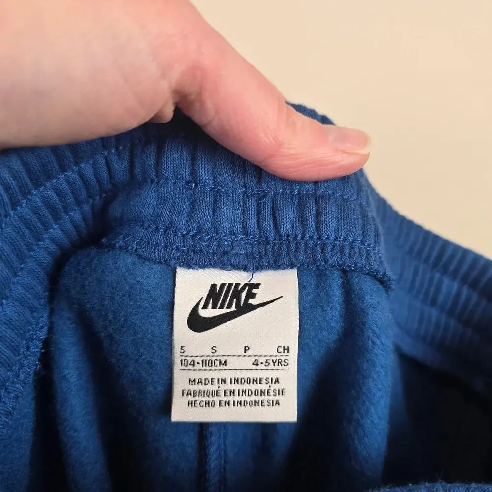 Nike Fleece Sweatpants Size 5 Court Blue Patches Just Do It Pockets